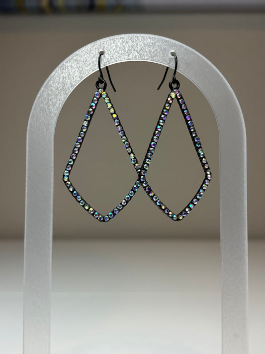 AB Rhinestone Teardrop Earrings
