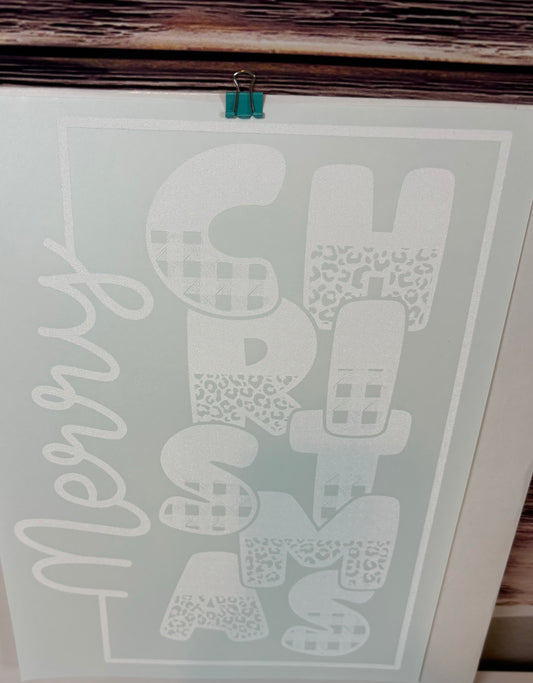 Merry Christmas Checker and Leopard Design
