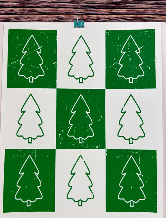 Green and White Christmas Tree Design