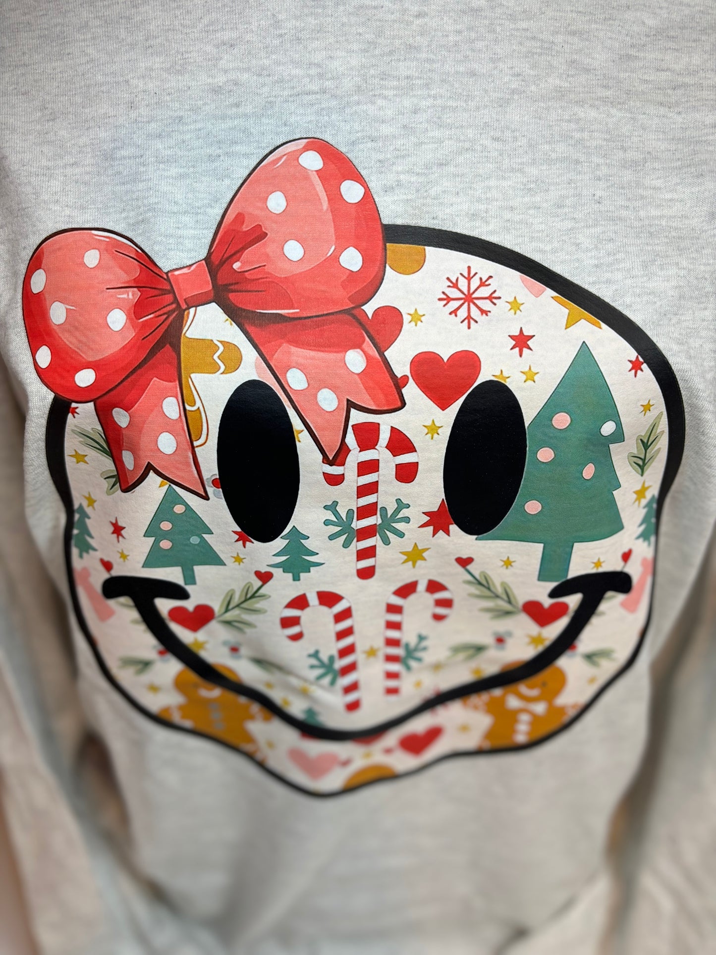 Christmas Smiley Face Long Sleeve T-Shirt