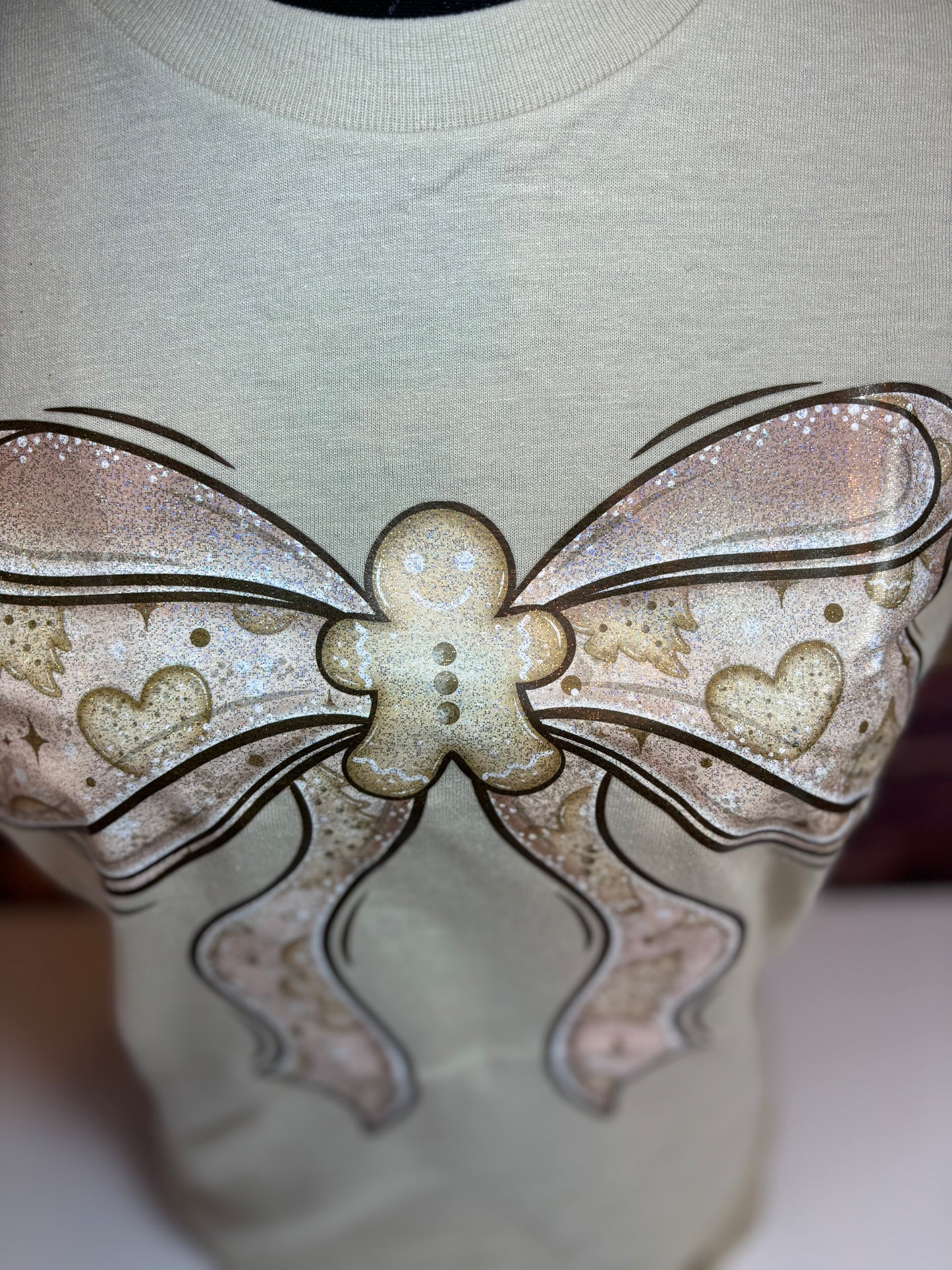 Glitter Gingerbread Bow T-Shirt