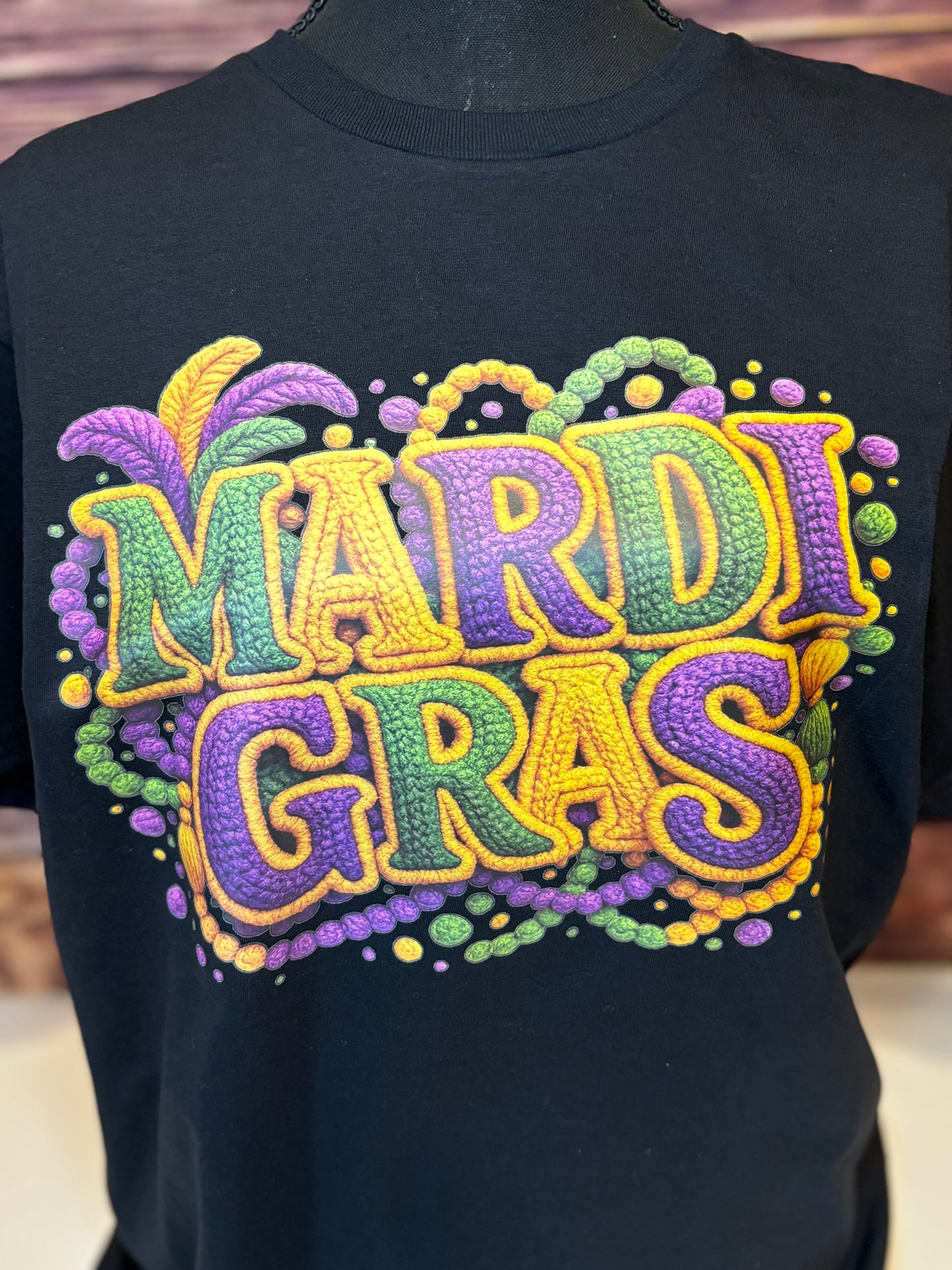 Mardi Gras Faux Yarn T-Shirt