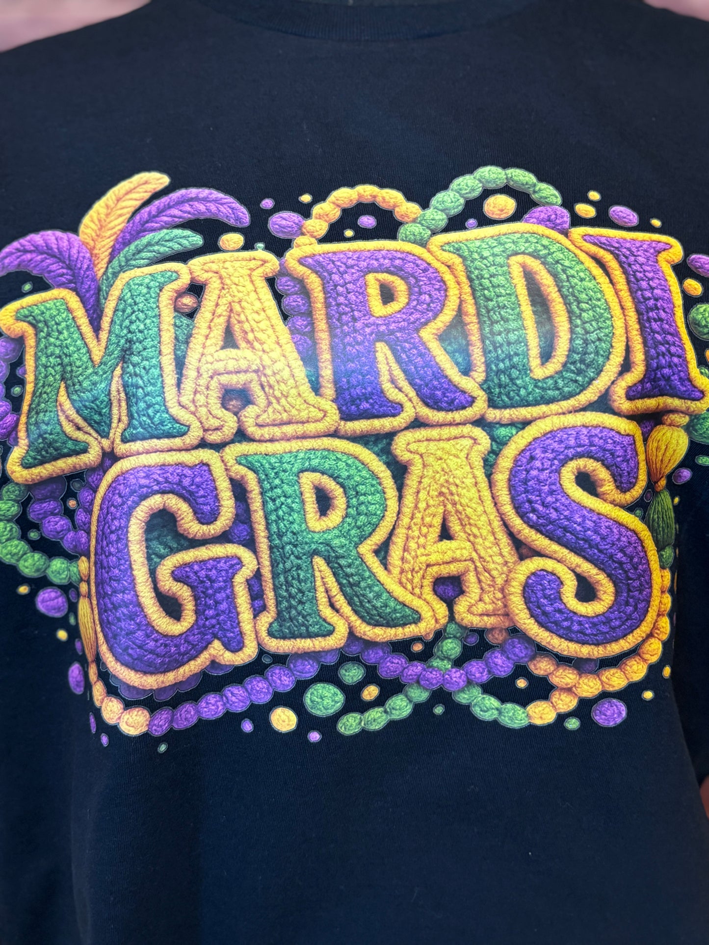 Mardi Gras Faux Yarn T-Shirt
