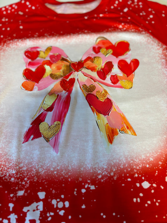 3/4 Sleeve Faux Bleached Valentine's Day Shirt