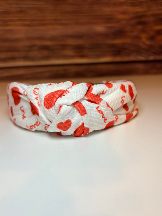 Red Heart “Love” Knotted Headband