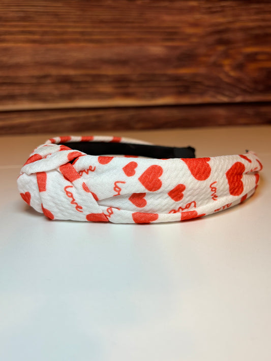 Red Heart “Love” Knotted Headband