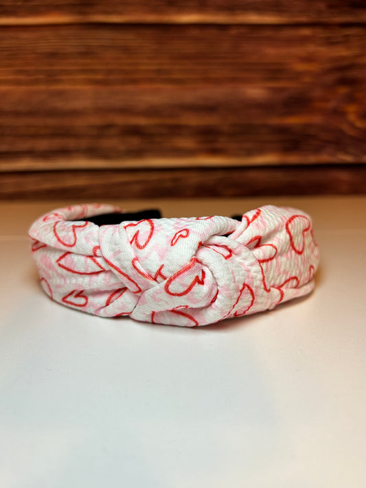Heart Print Knotted Headband
