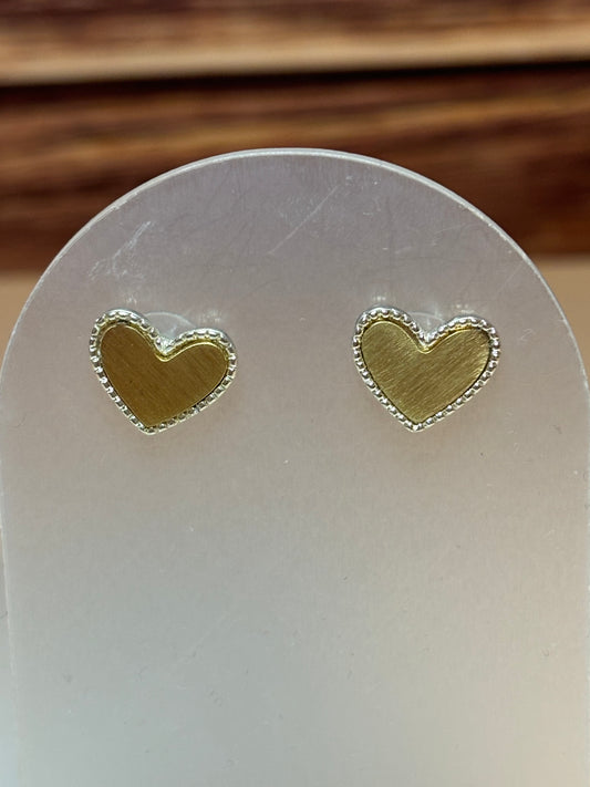 💛 Gold-Plated Heart Stud Earrings