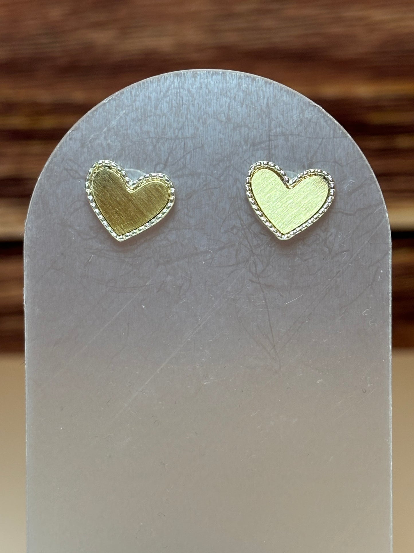 💛 Gold-Plated Heart Stud Earrings
