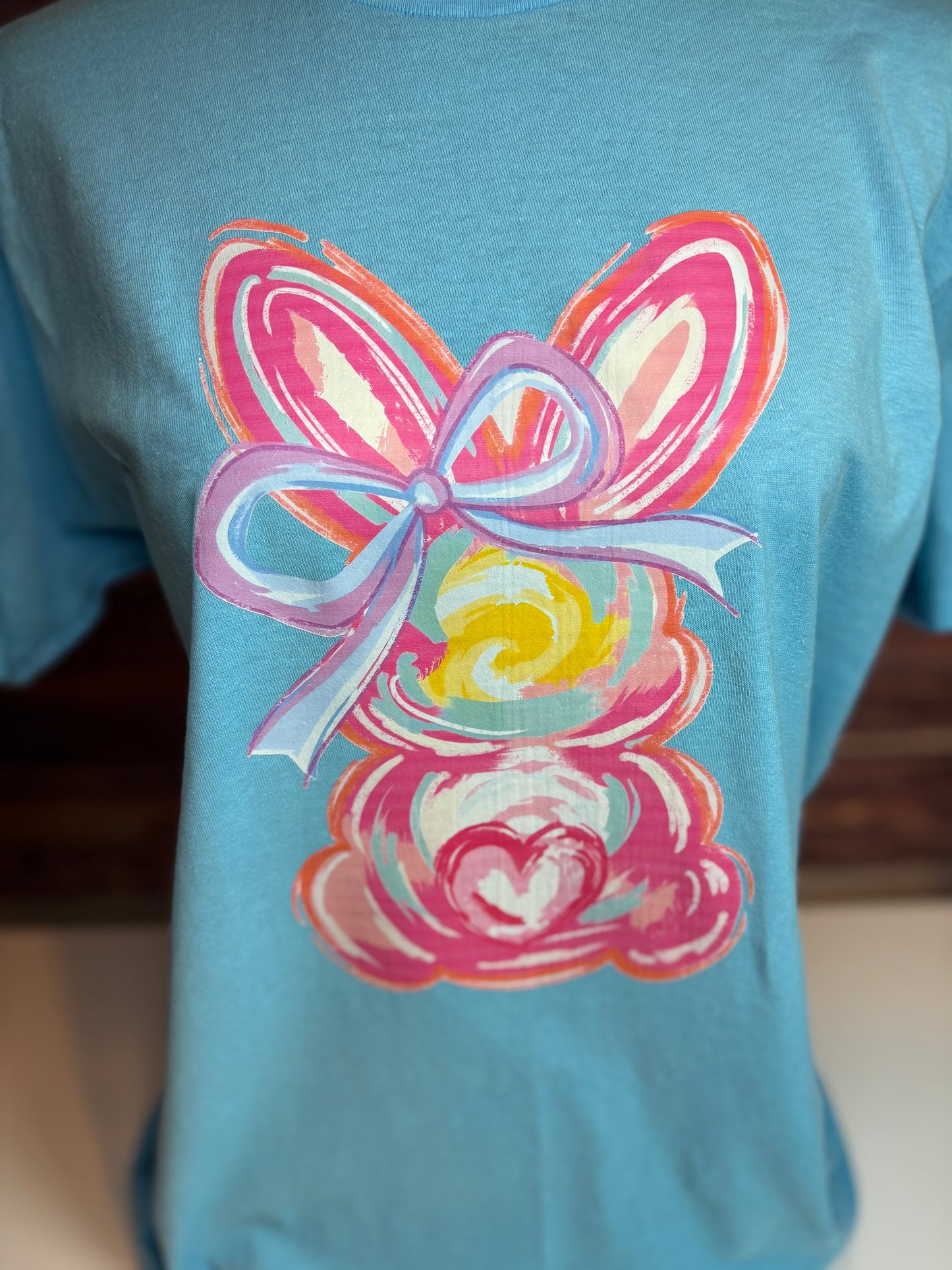 Pastel Bunny T-Shirt – Colorful Easter Bunny Graphic Tee | Spring Boutique Top