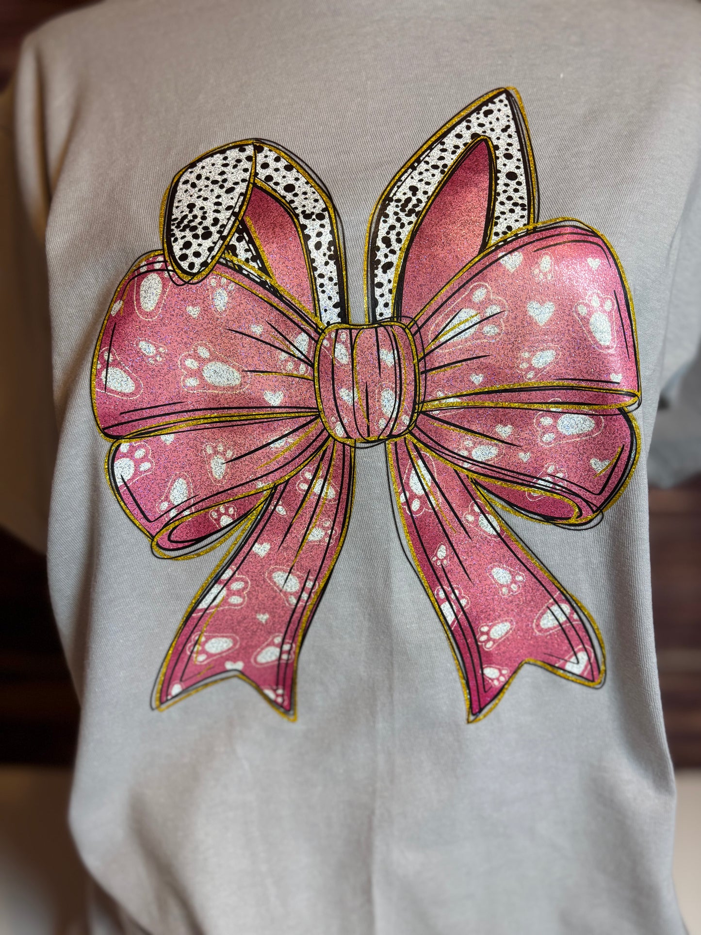 Pink Bunny Bow Graphic Tee – Cute Easter Shirt for Women | Spring Boutique T-Shirt