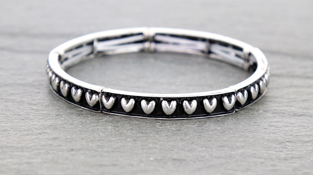 Tiny Heart Bubble Stretch Bracelet