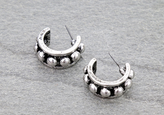 Western Ball TXR Hoop Earrings