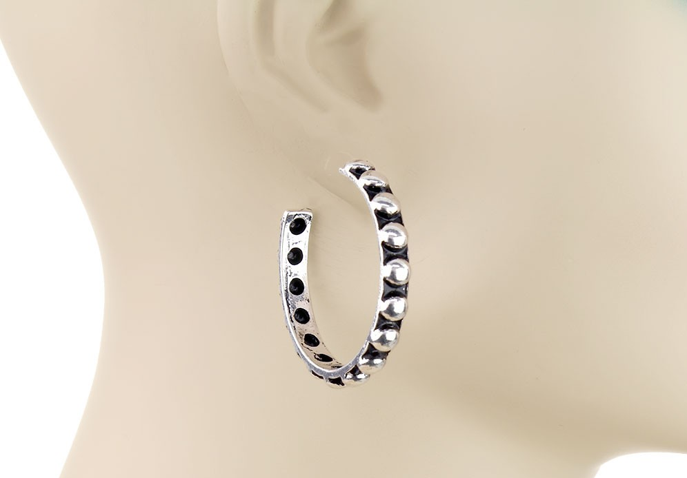 Western Bubble Ball Hoop Earrings