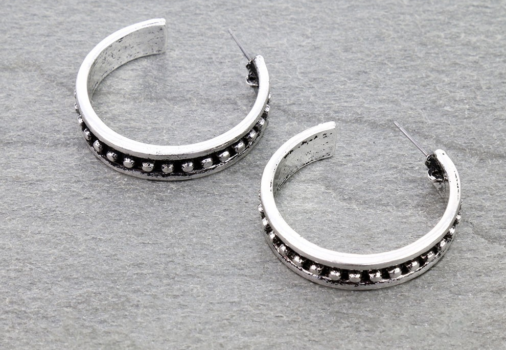 1.25" Western Bubble Hoop Earrings